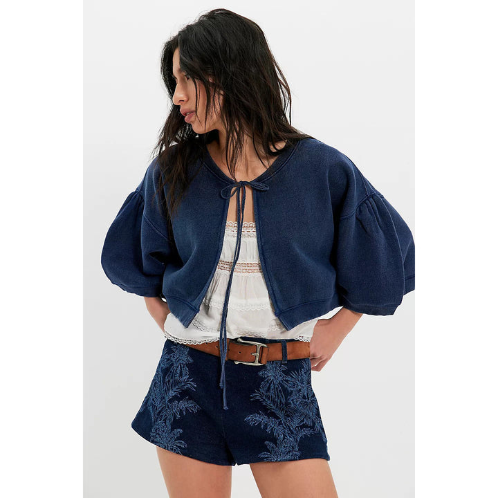 Free People Cape Me Cozy Cardi Blouse Top