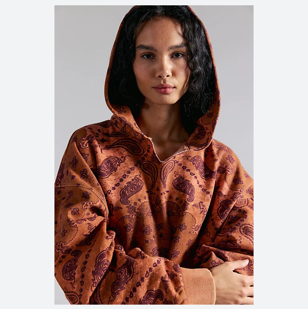 Free People We The Free It's A Vibe Print Hoodie Top
