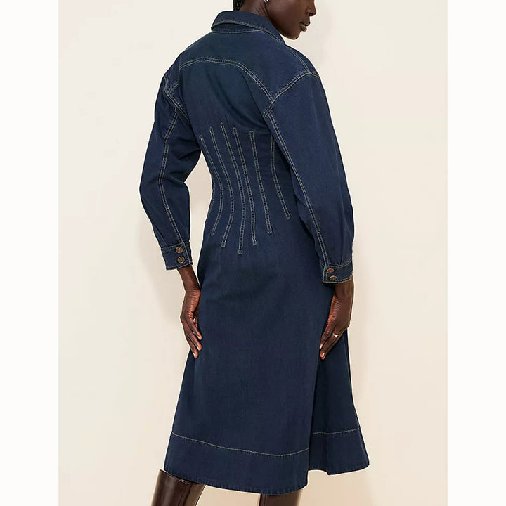 Free People Velverie Denim Midi Dress