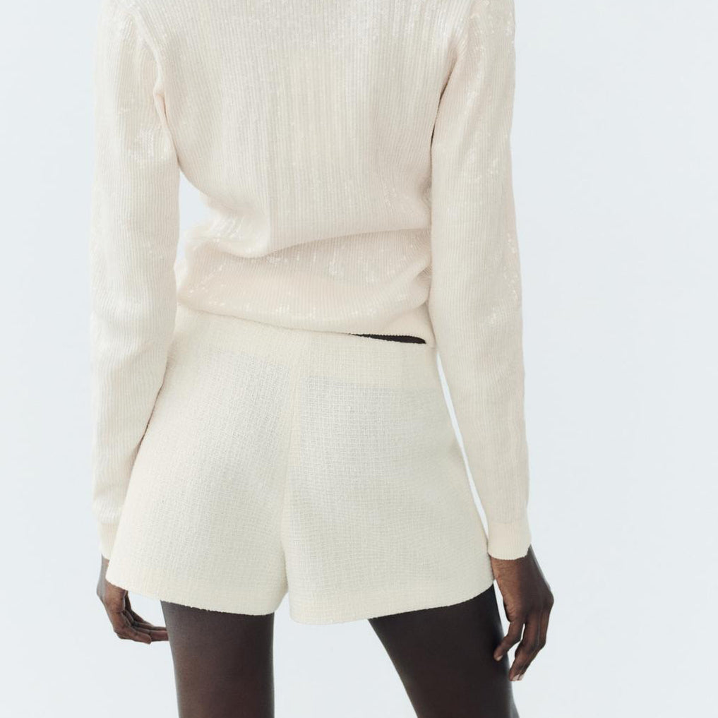 Zara Textured Tweed Mini Skort