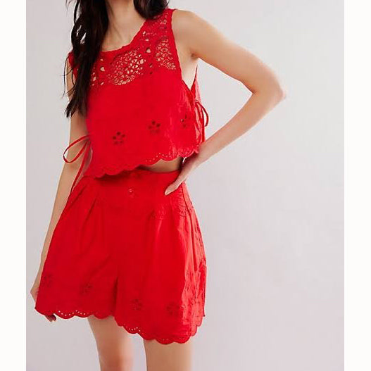 Free People How Sweet Top & Shorts Set