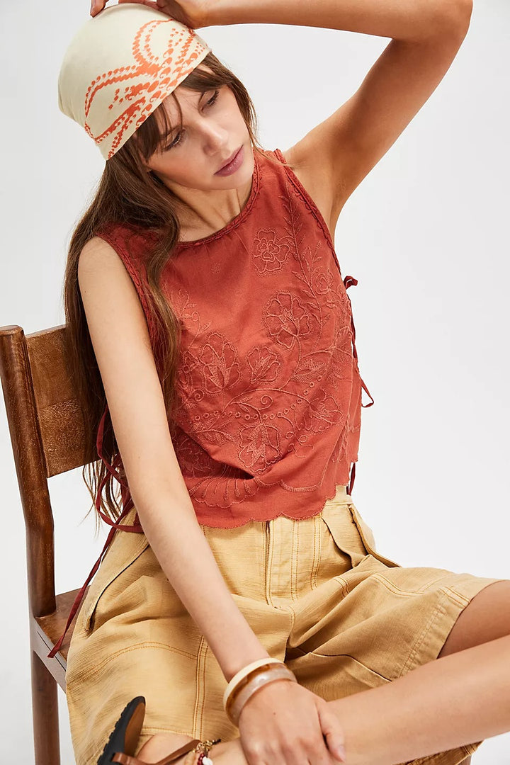 Free People Faded Gardens Tank Cropped Top