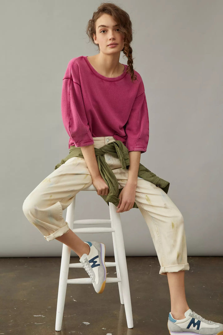 Anthropologie Kris Pleated Sweatshirt Top