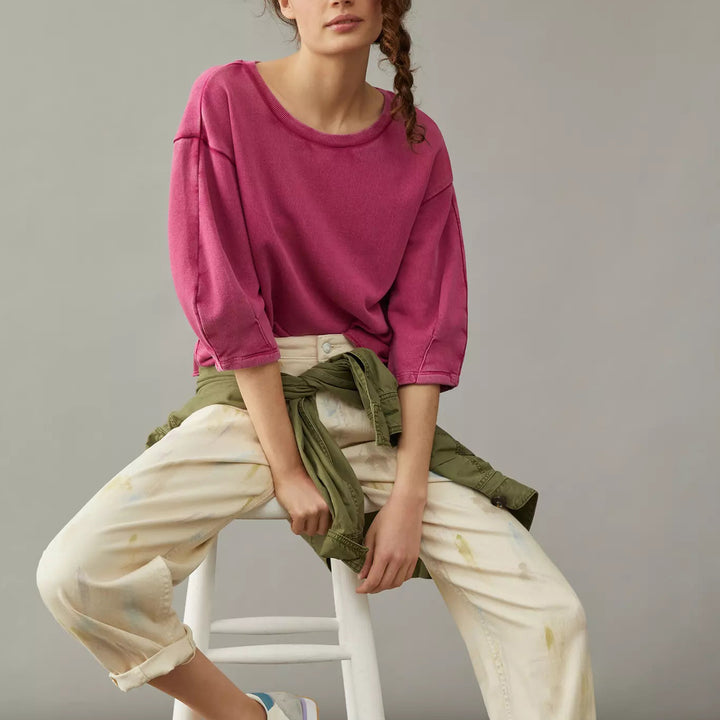 Anthropologie Kris Pleated Sweatshirt Top