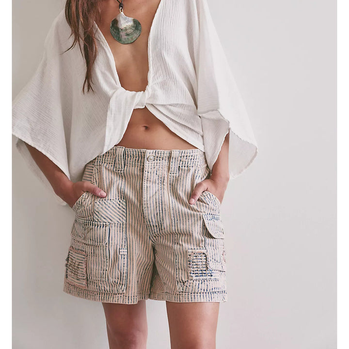 Free People We The Free Day Dreamer Railroad Cargo Shorts