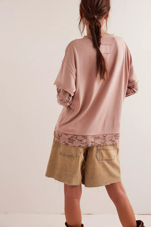 Free People We The Free Day Dreaming Twofer pullover Sweatshirt top