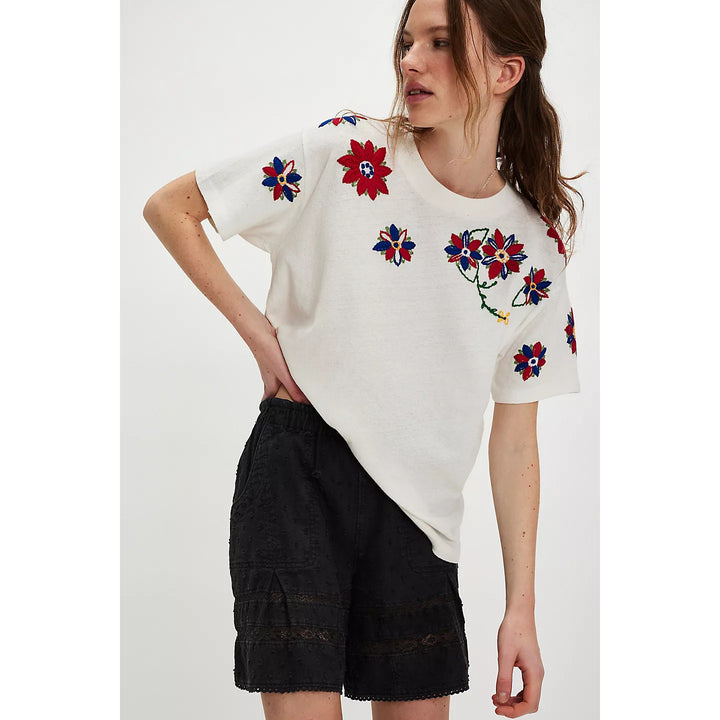 Free People Petal Stitch Tissue Tee Tunic Top