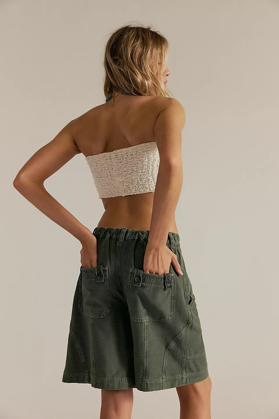 Free People Taybee Pleat Chino Shorts