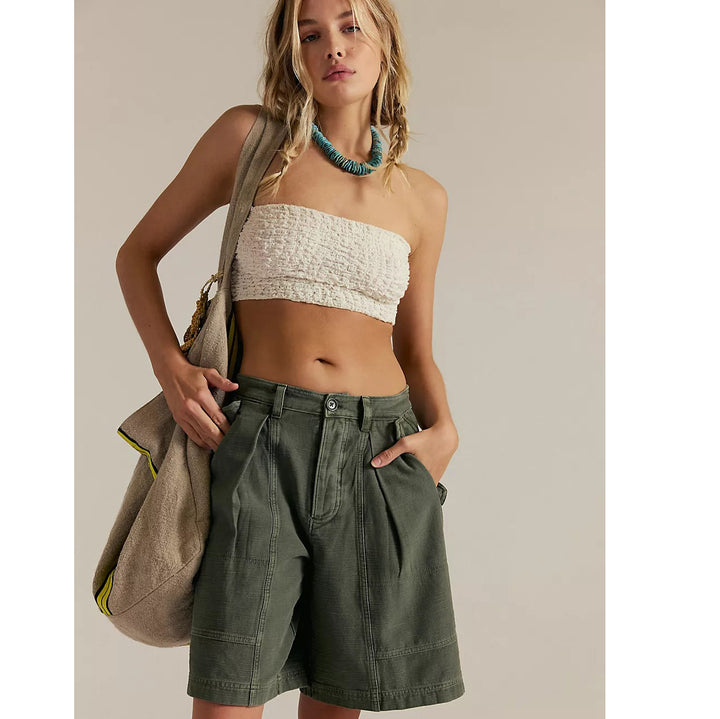Free People Taybee Pleat Chino Shorts
