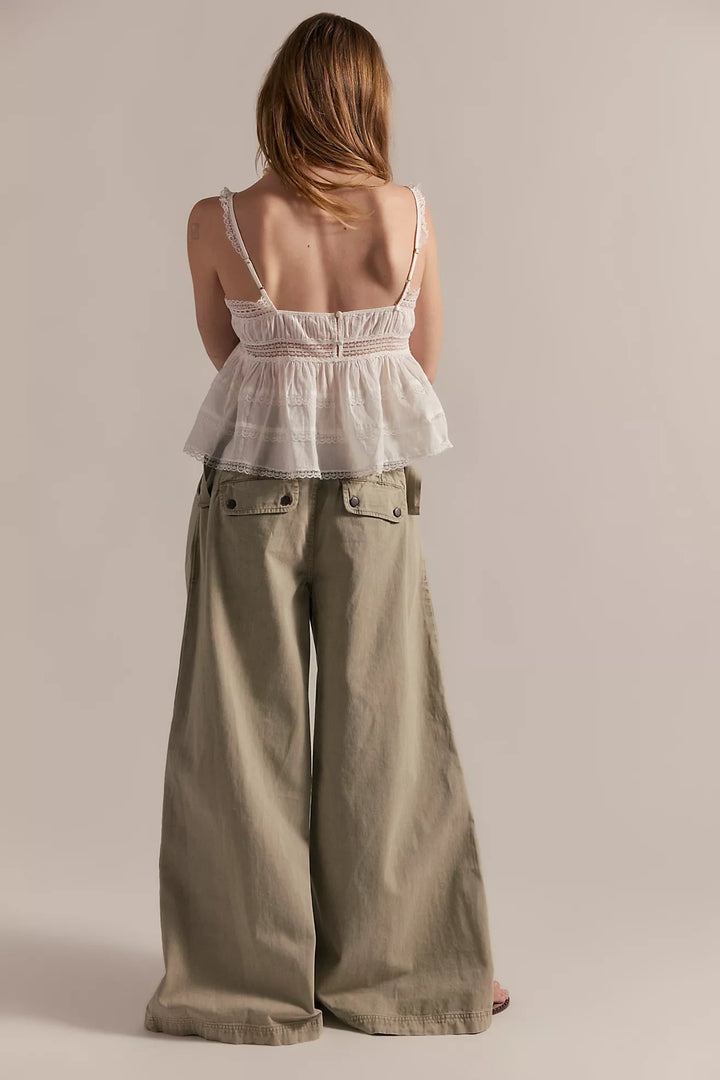 Free People Julien Wide-Leg Chino Trouser Pants