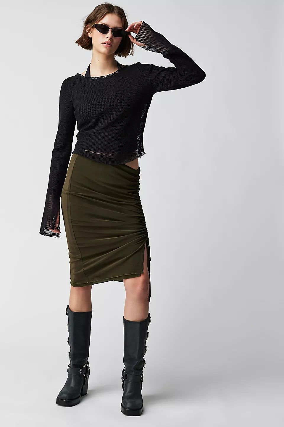 Free People Beau Mesh Layering Blouse Top