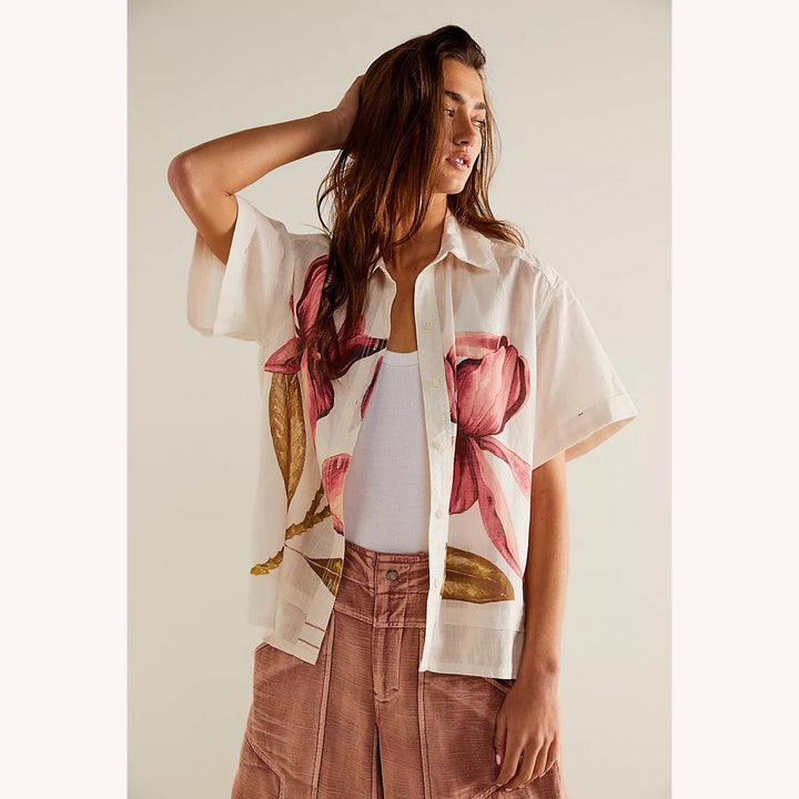 Free People We The Free Super Bloom Shirt Blouse Top