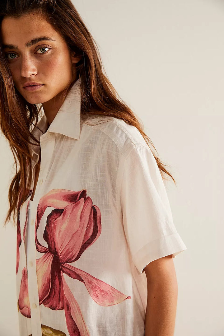 Free People We The Free Super Bloom Shirt Blouse Top