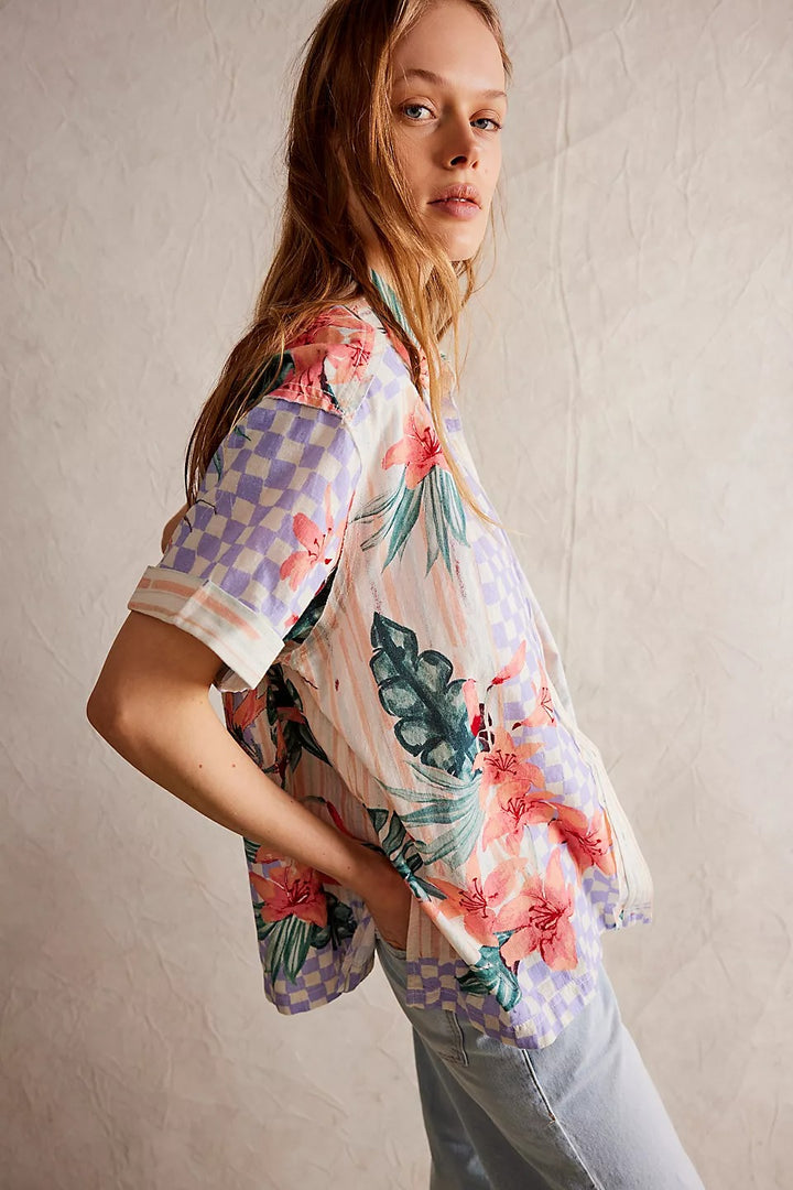 Free People We The Free Retro Tropics Shirt Top