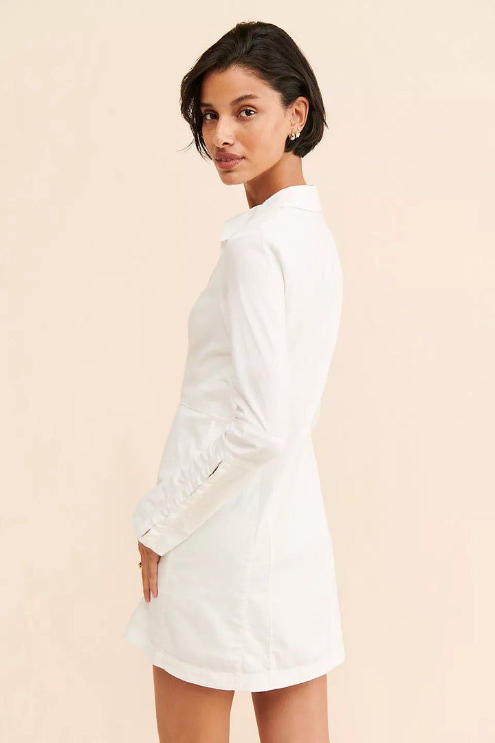 Free People Thea Solid Tunic Button Front Mini Dress