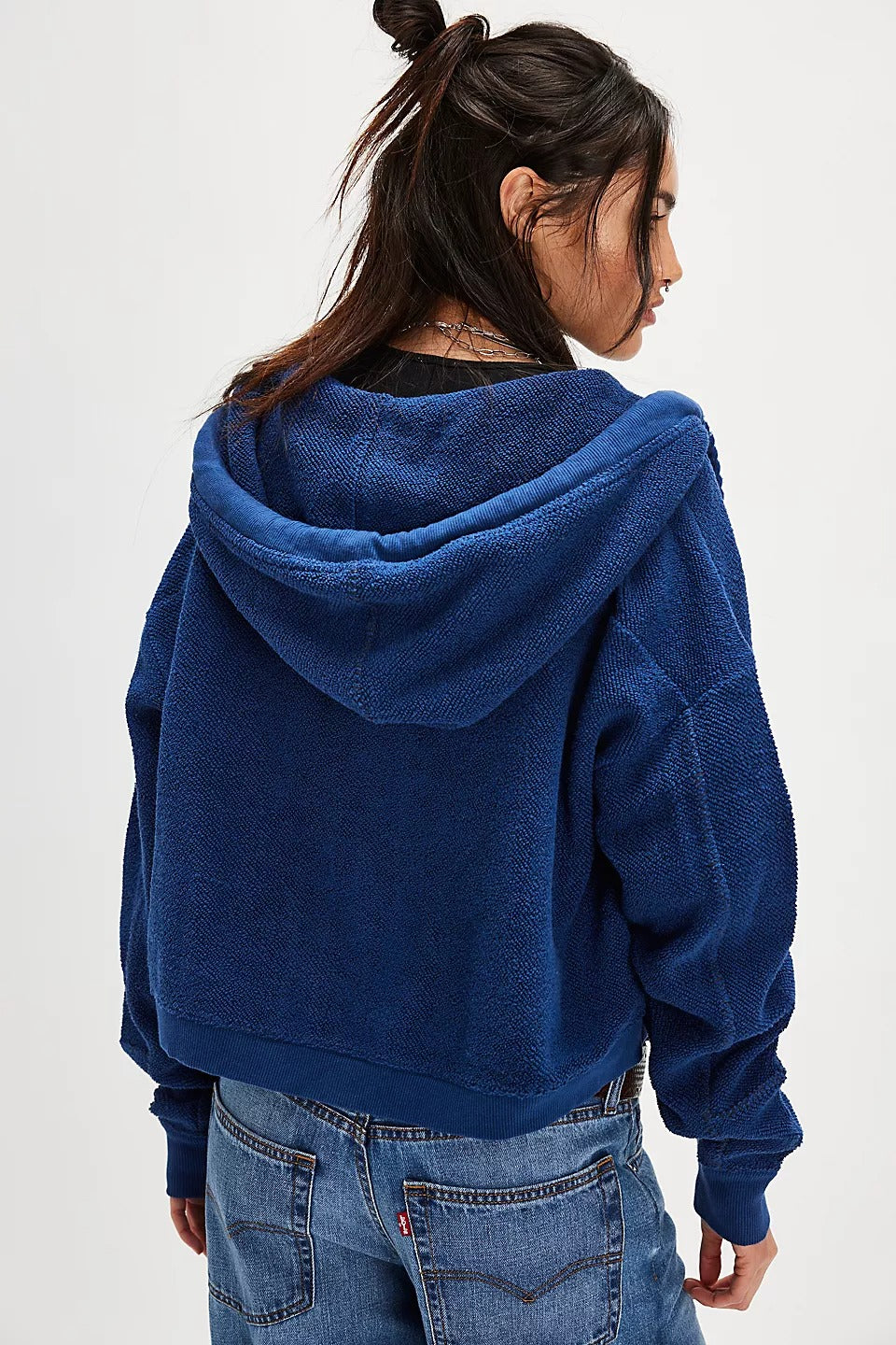 Free People So Lush Sweatshirt Hoodie Jacket Cropped Top