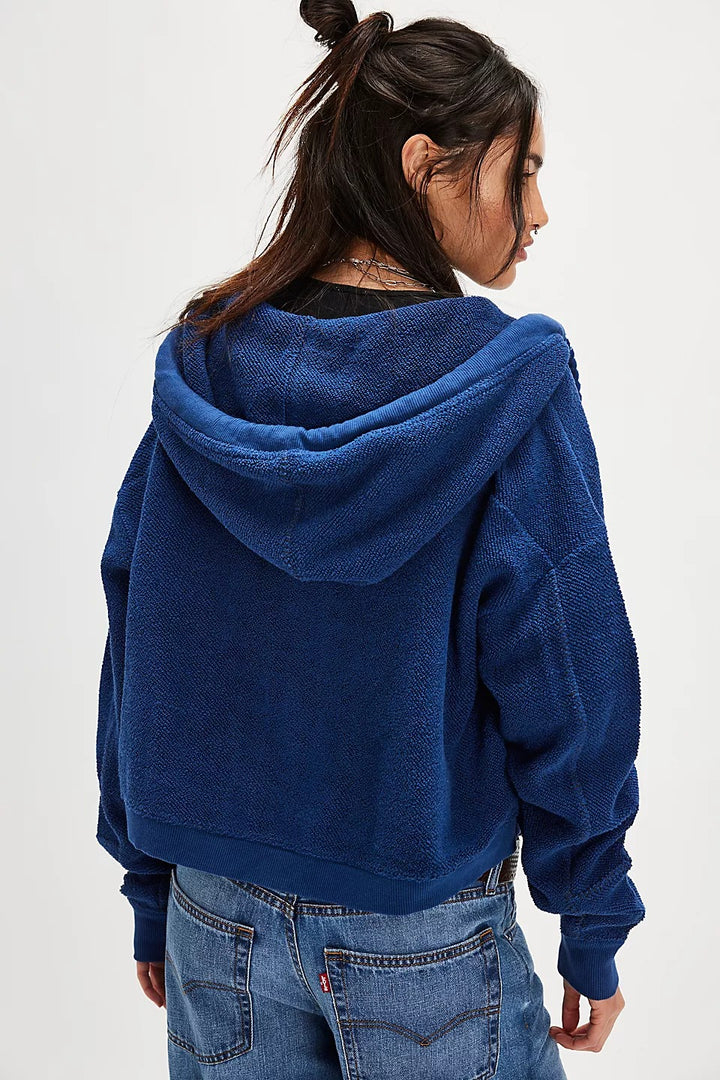 Free People So Lush Sweatshirt Hoodie Jacket Cropped Top