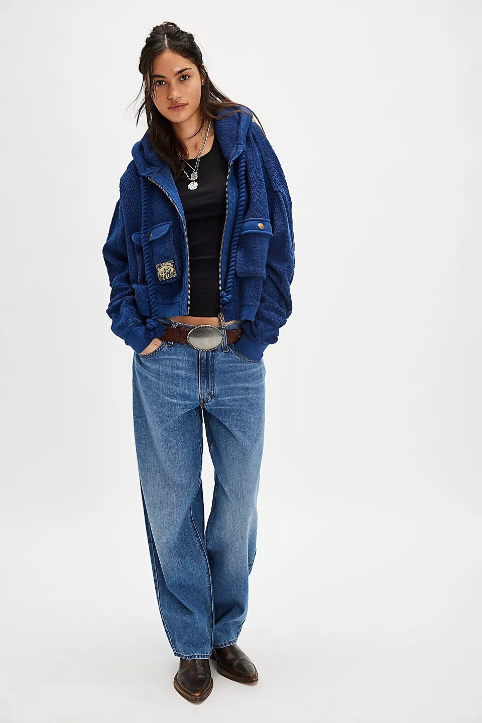 Free People So Lush Sweatshirt Hoodie Jacket Cropped Top