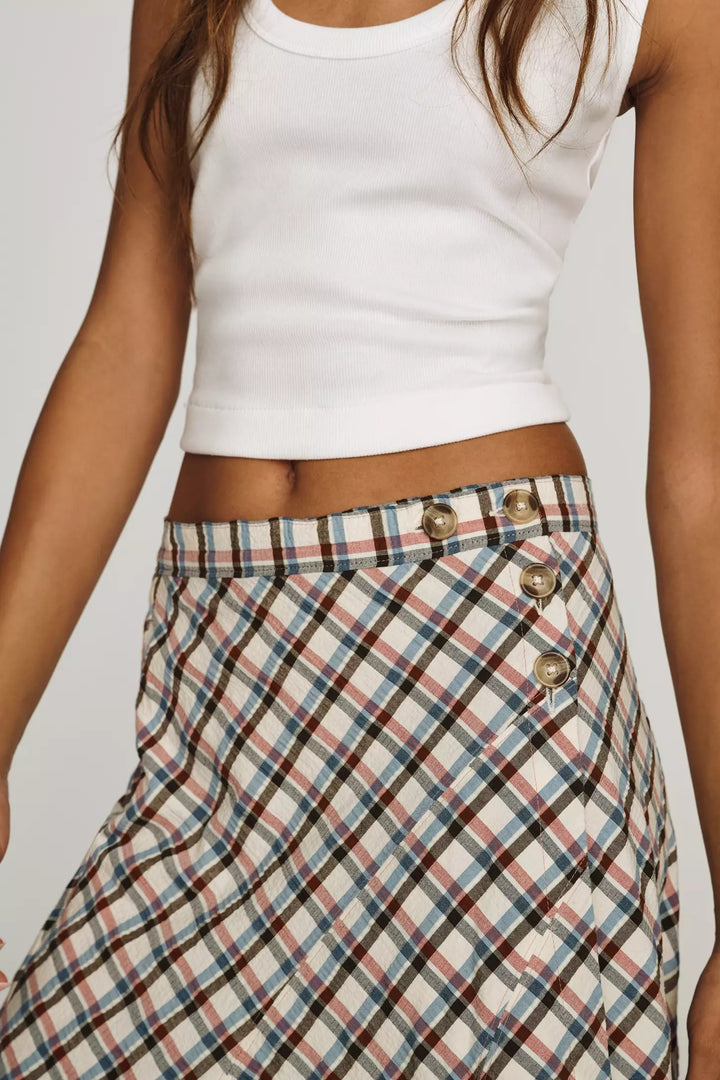 By Anthropologie Women's Olivette Plaid Maxi Skirt