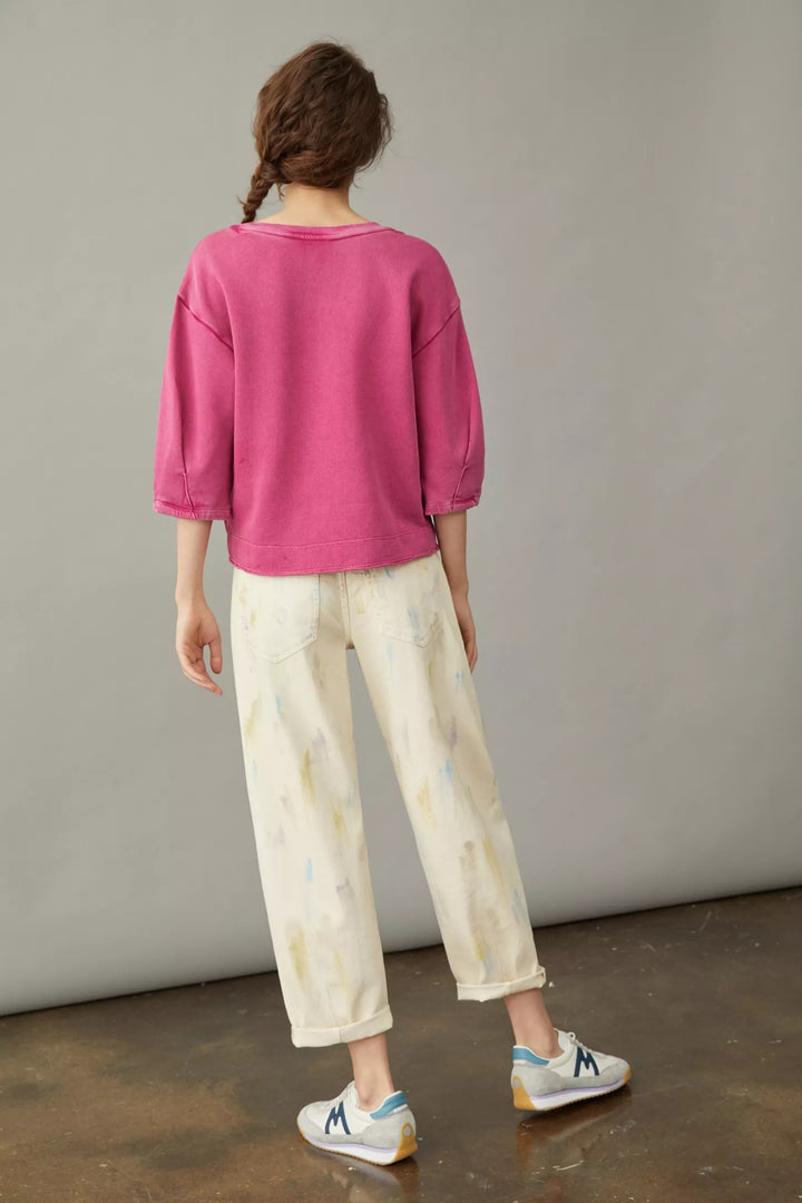 Anthropologie Kris Pleated Sweatshirt Top