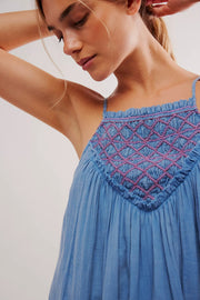 Free People Crystal Cove Smocked Mini Dress