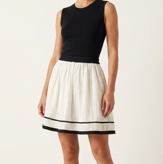 Free People Ivory High Waisted Mini Skirt