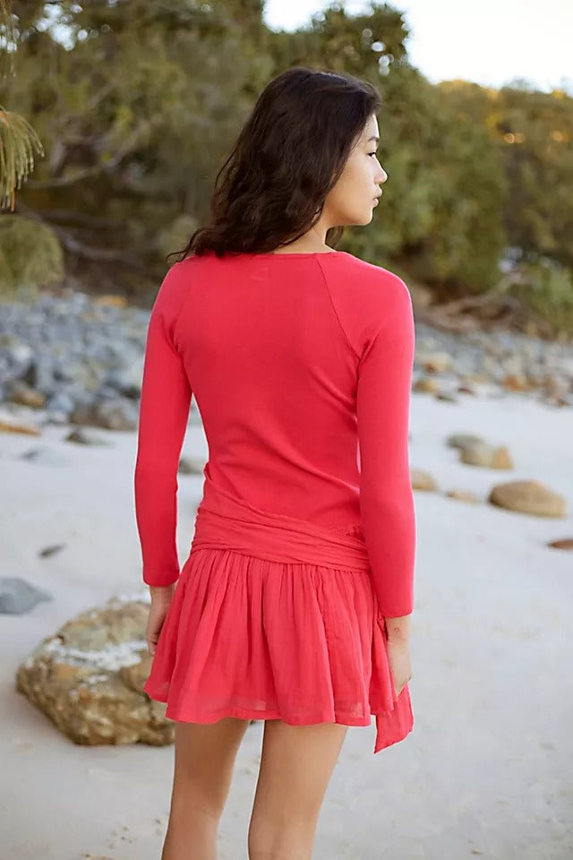 Free People Free-est Lexi Drop-Waist Mini Dress White Chocolate Couture Free People Free-est Lexi Drop-Waist Mini Dress White Chocolate Couture