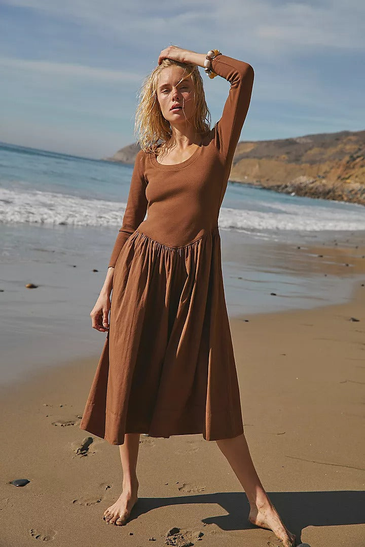 Free People Free-est Fp Beach Aelia Drop-Waist Midi Dress