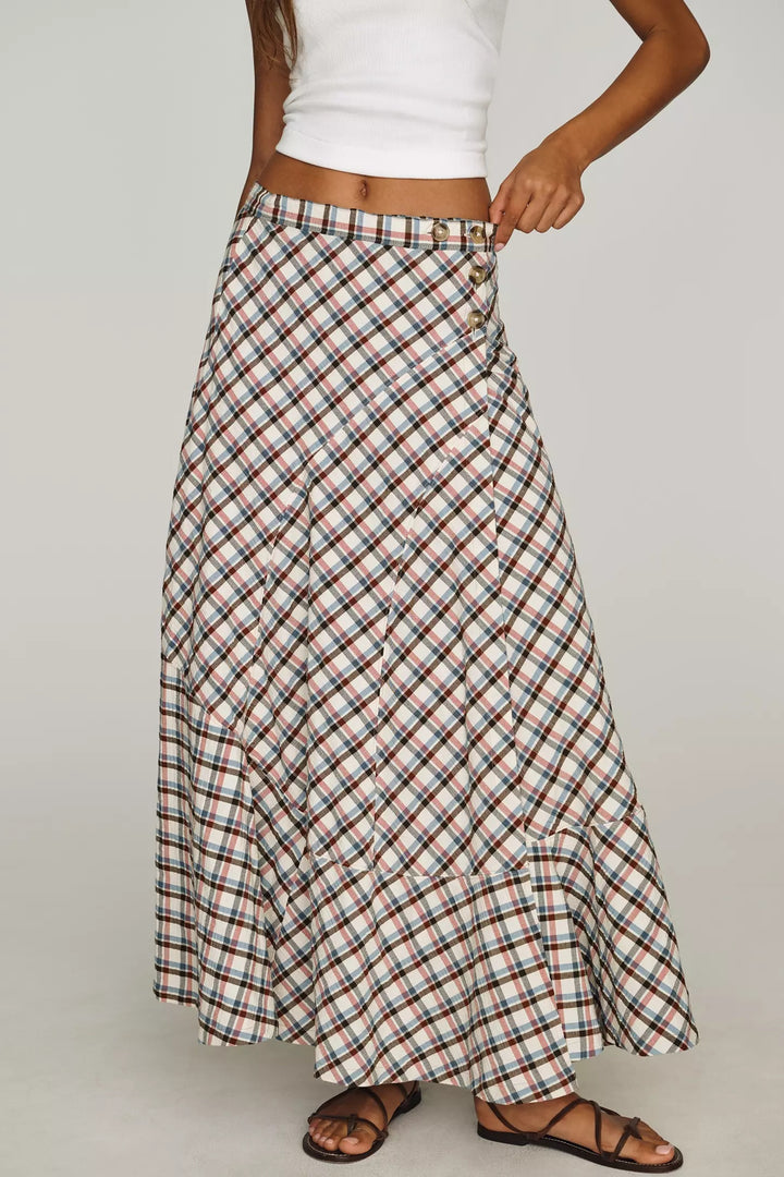 By Anthropologie Women's Olivette Plaid Maxi Skirt