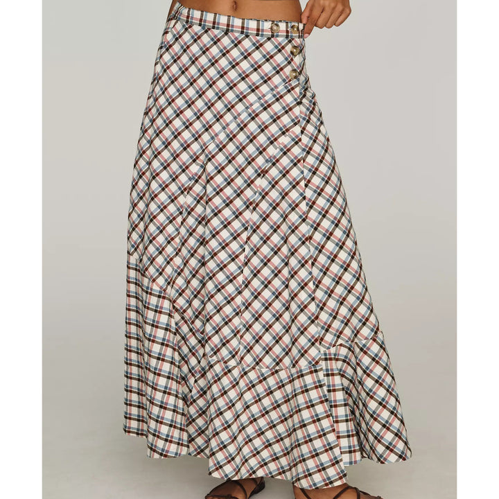By Anthropologie Women's Olivette Plaid Bias-Cut Maxi Skirt Trendy