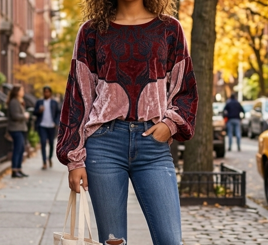 Soft Surroundings Embroidered Pullover Top