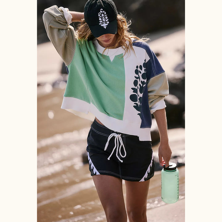 Free People FP Movement Intercept Logo Pullover Sweatshirt Top