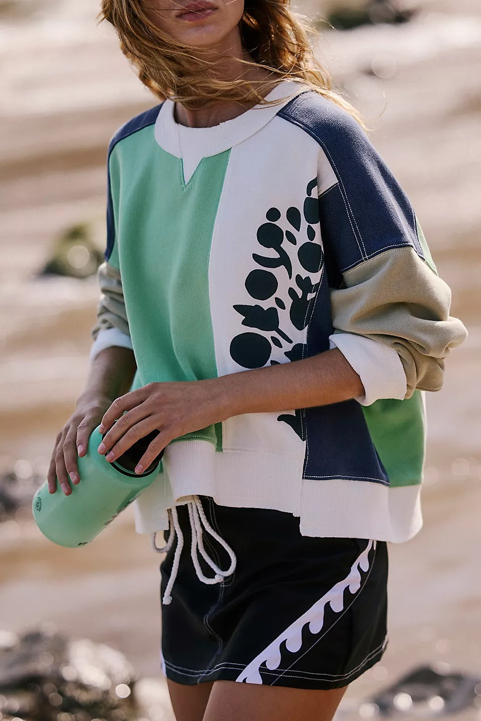 Free People FP Movement Intercept Logo Pullover Sweatshirt Top