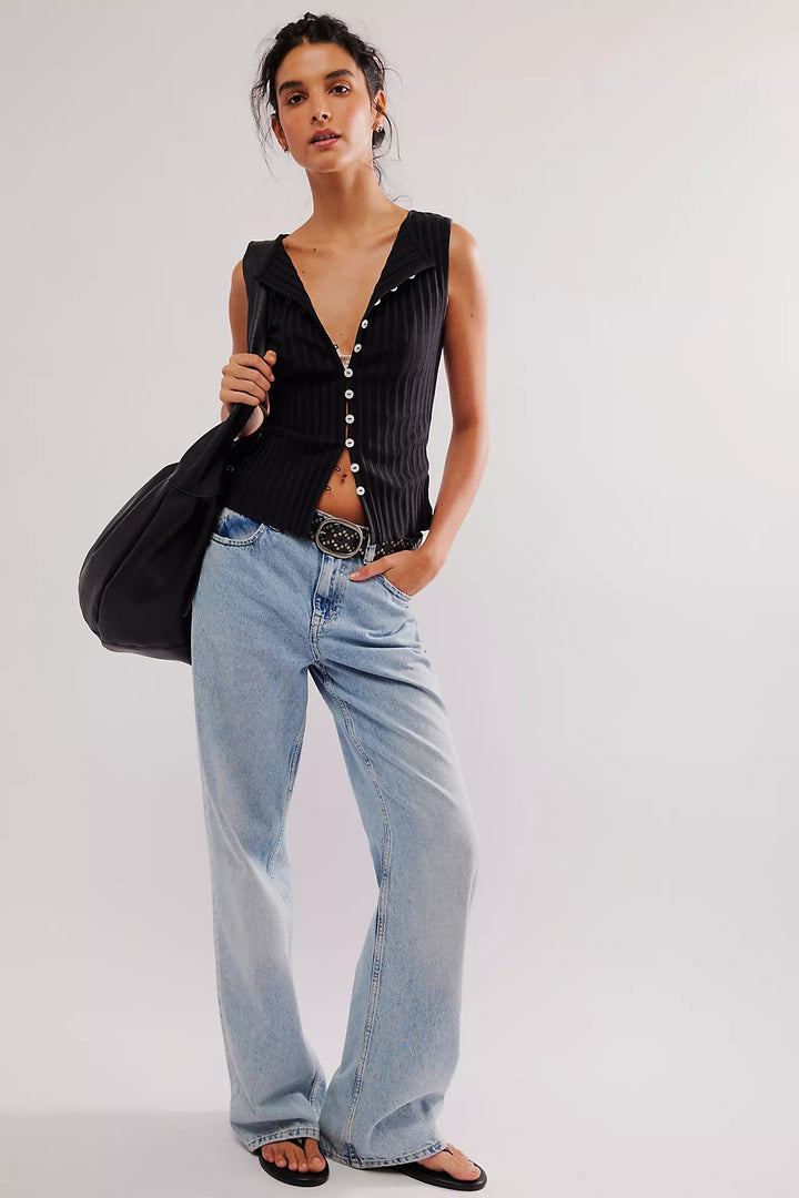 Free People Tilly Vest Blouse Top