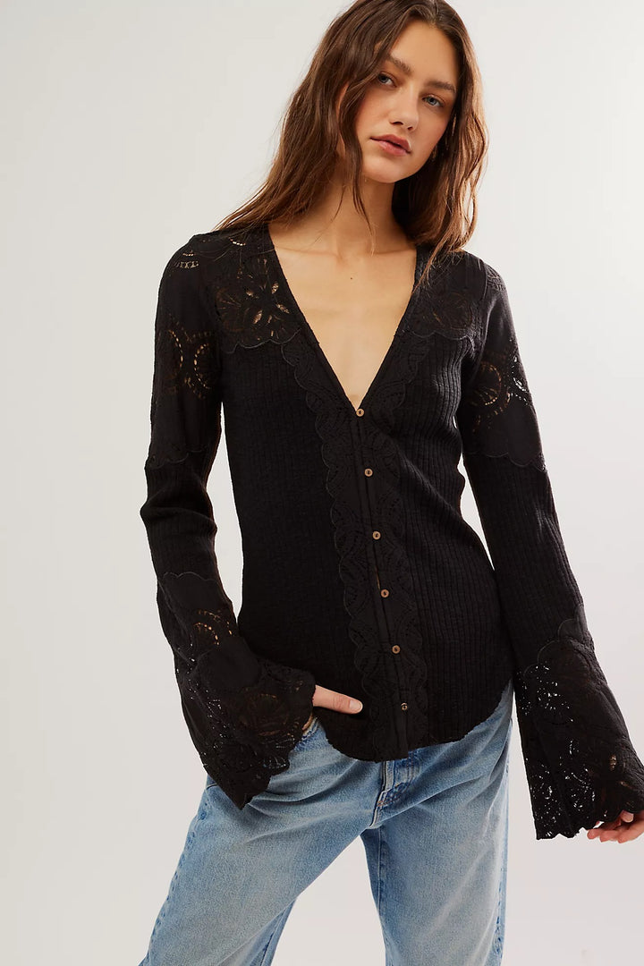 Free People Olivia Lace Tunic Top