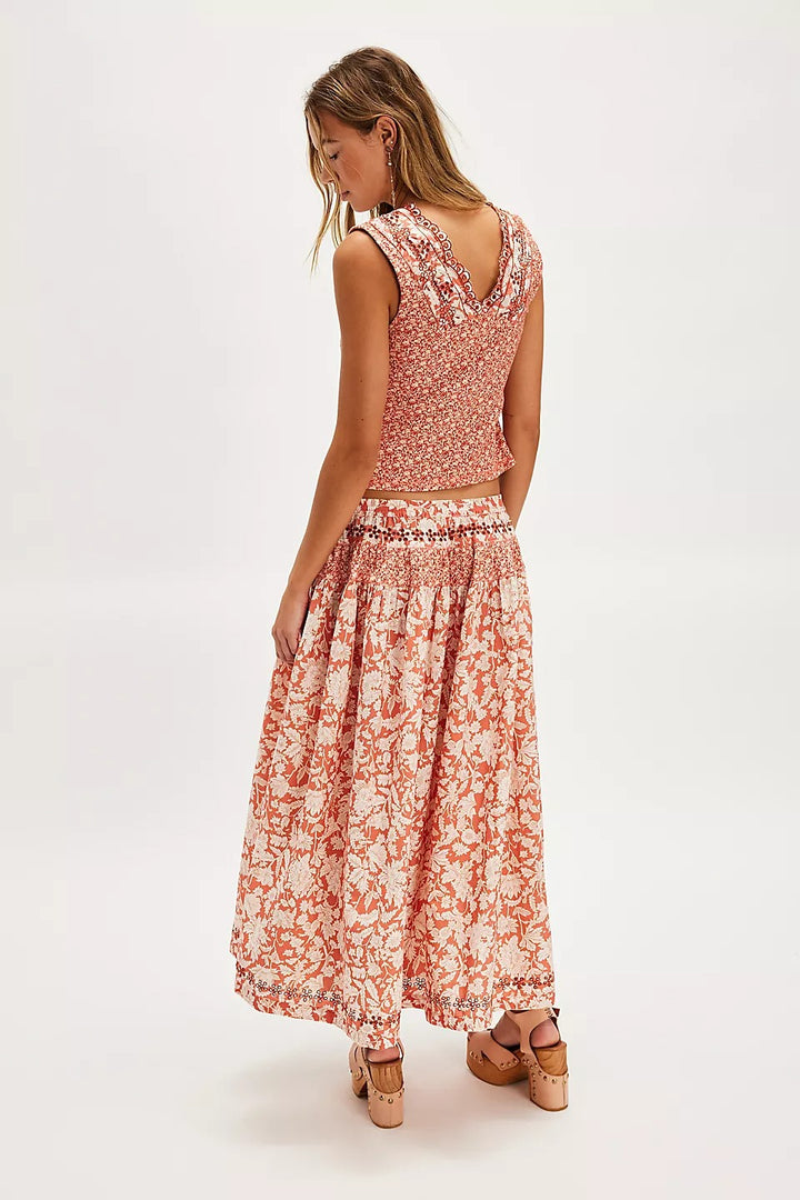 Free People Gesibelle Printed Maxi Skirt