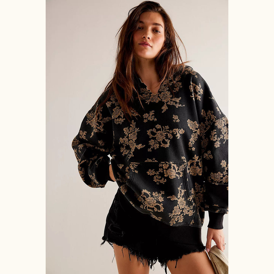 Free People We The Free It's A Vibe Print Hoodie Top