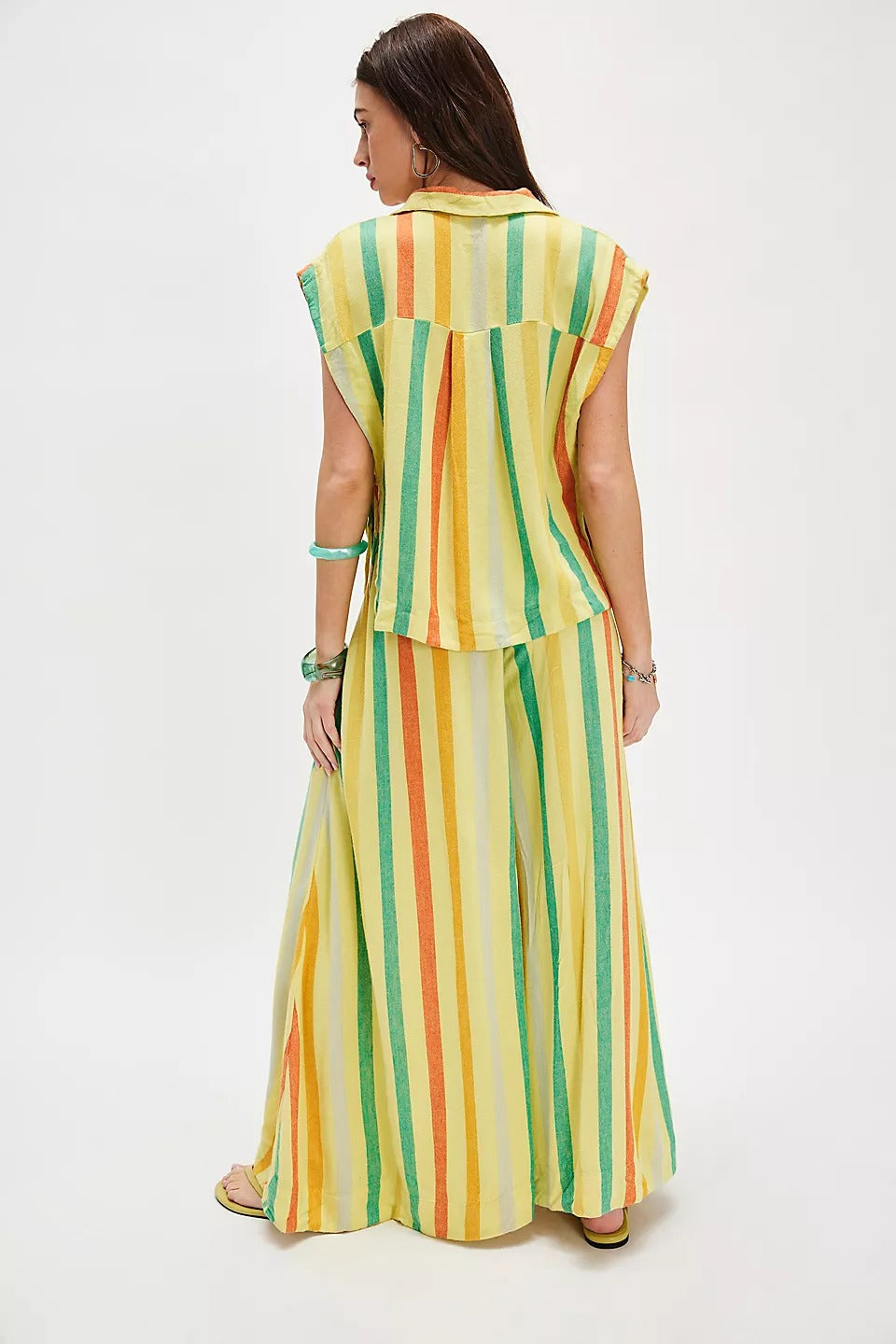 Free People Free-est Vacay Rhythm Striped Print Trousers Pants