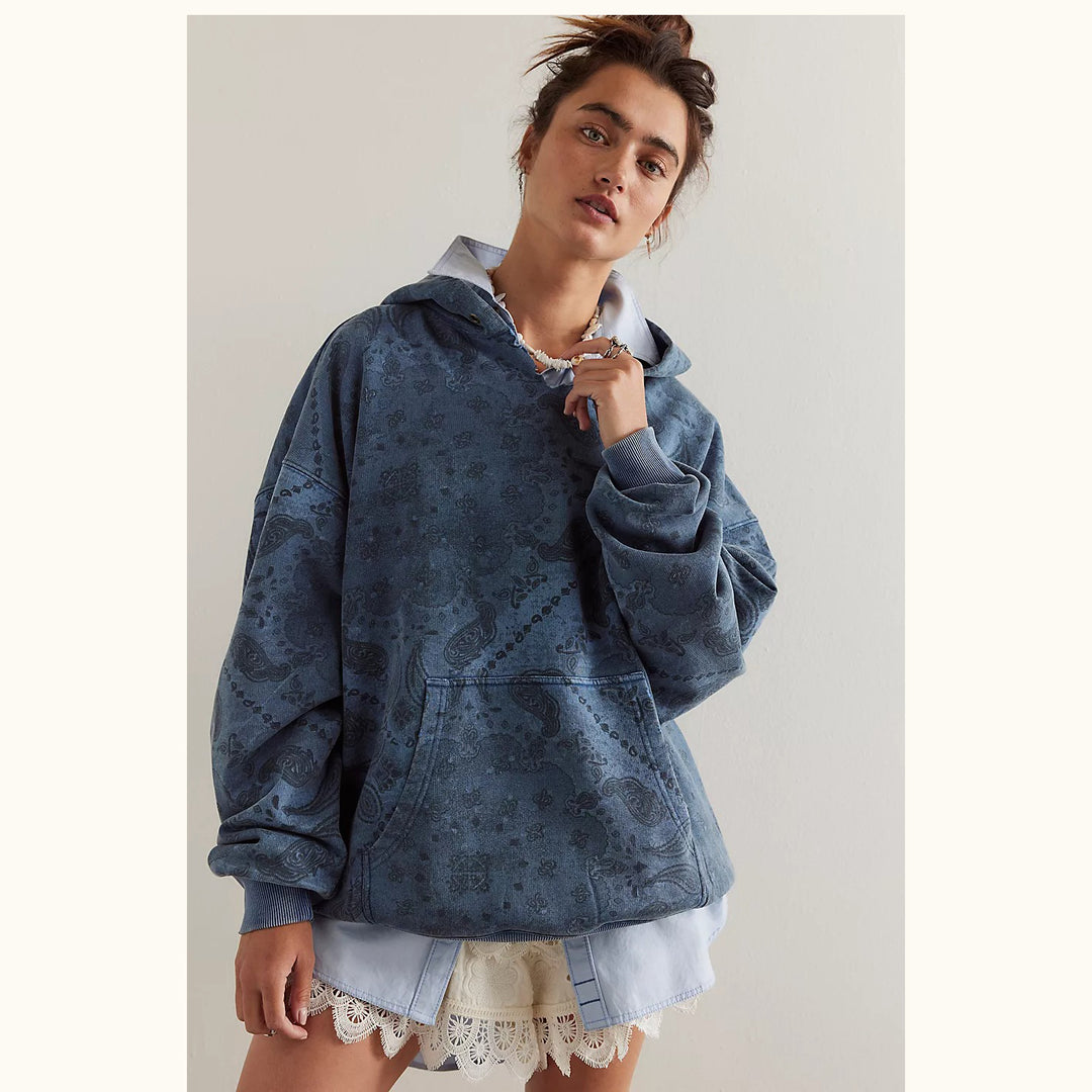 Free People We The Free It's A Vibe Print Hoodie Top