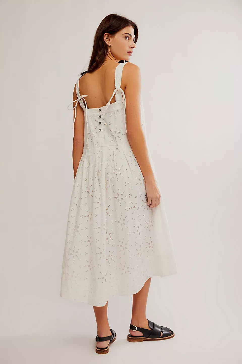 Free People Primavera Eyelet Midi Dress - Women's White, M Free People Primavera Eyelet Midi Dress - Women's White, M