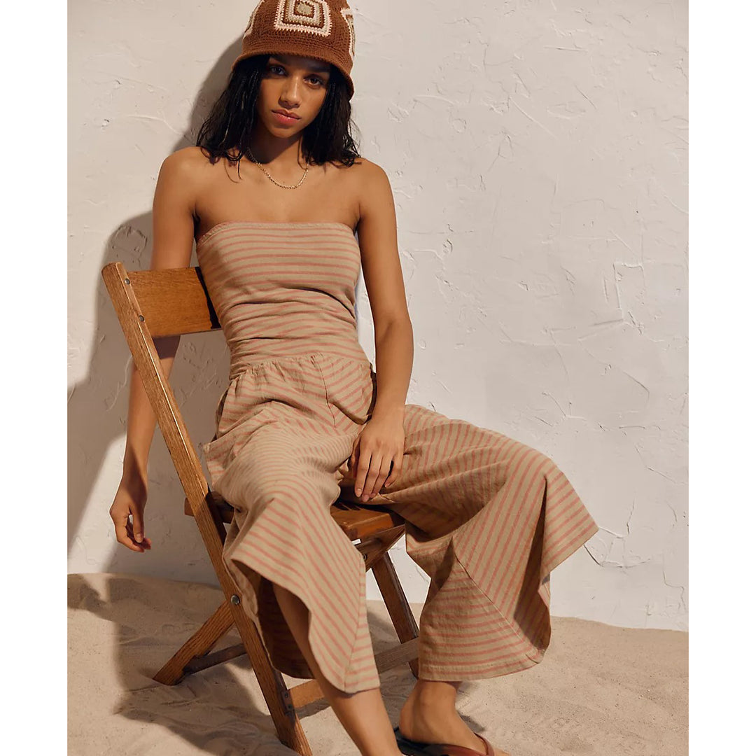 Free People Free Est Daley One-Piece Strip Tube Jumpsuit Dress