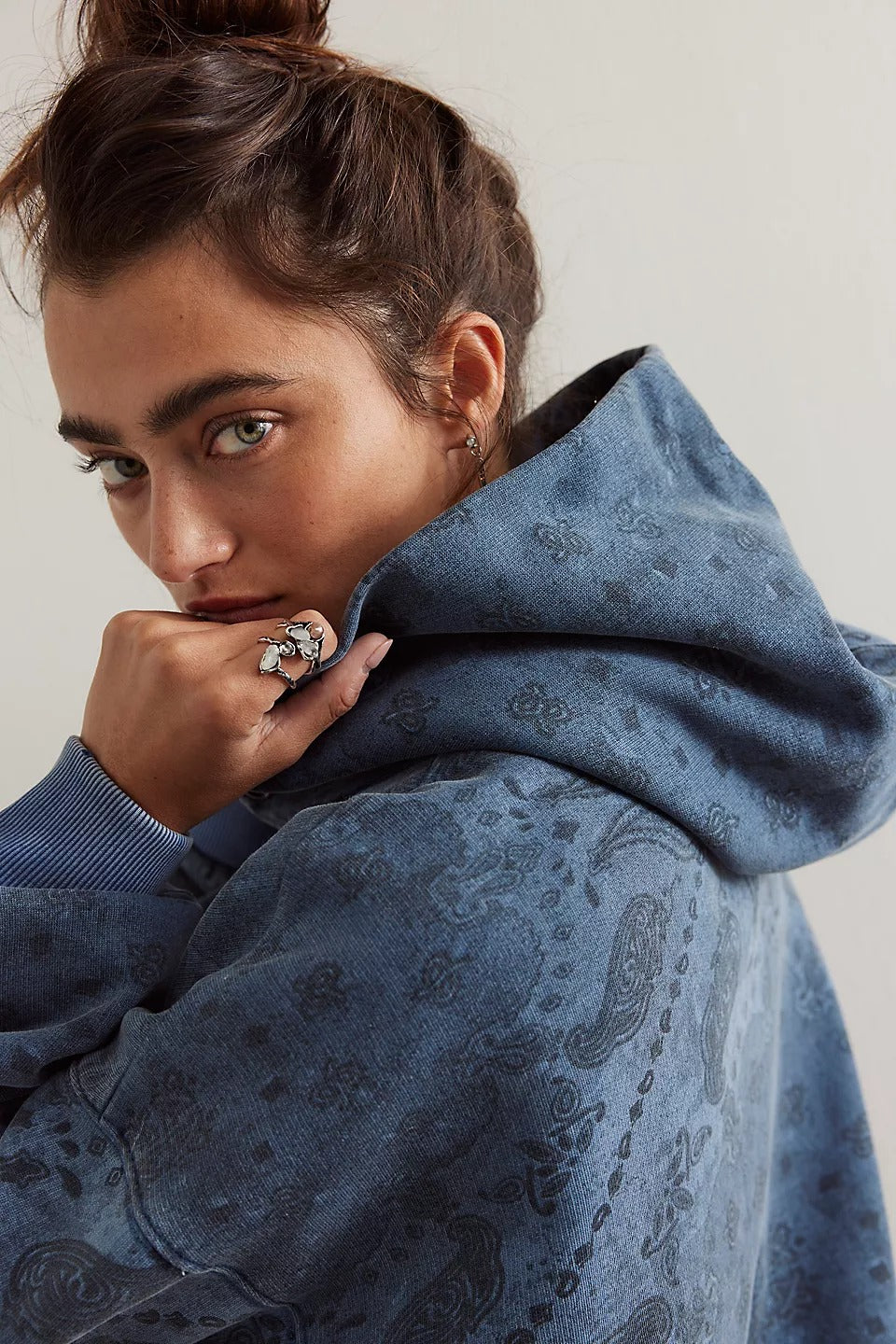 Free People We The Free It's A Vibe Print Hoodie Top