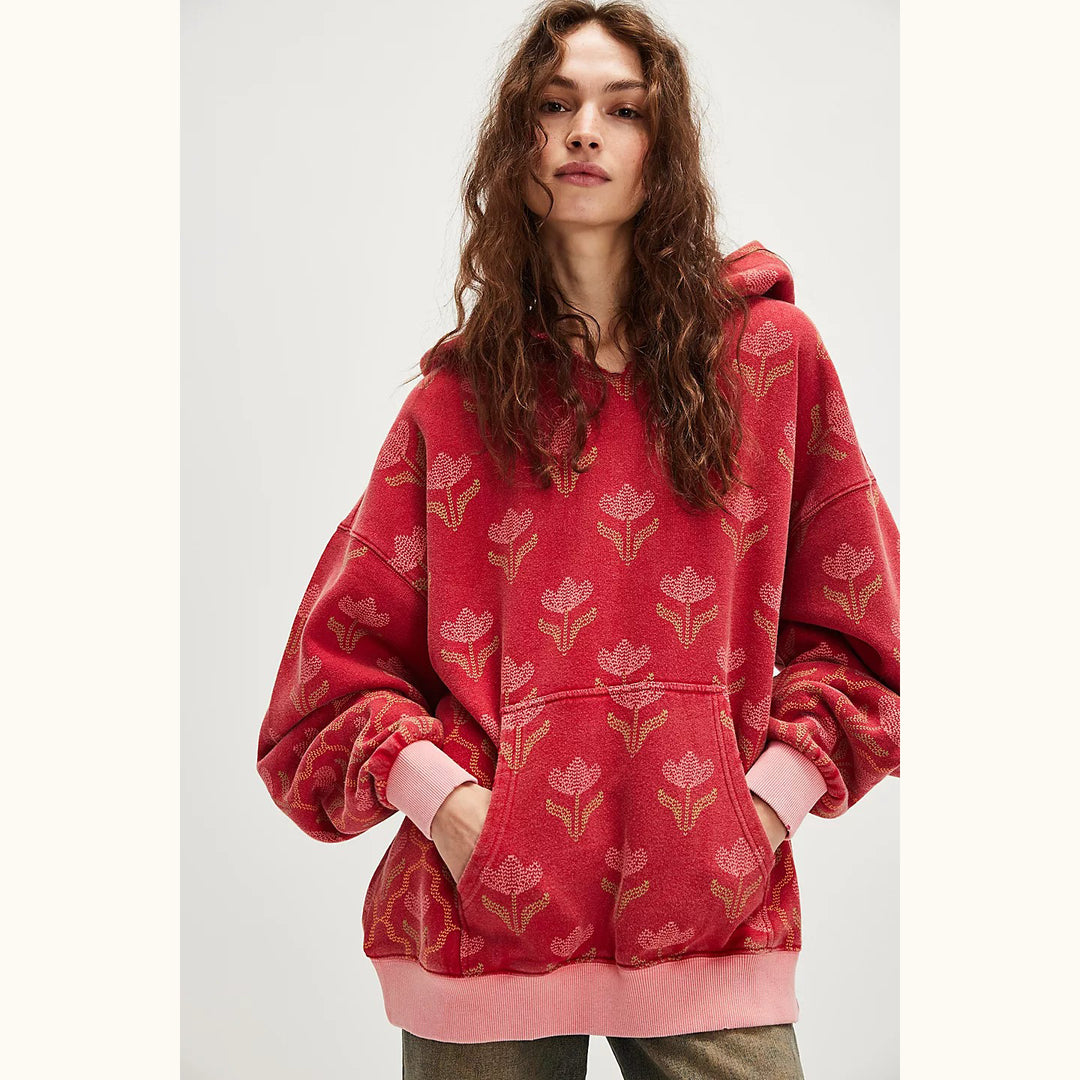 Free People We The Free It's A Vibe Print Hoodie Top