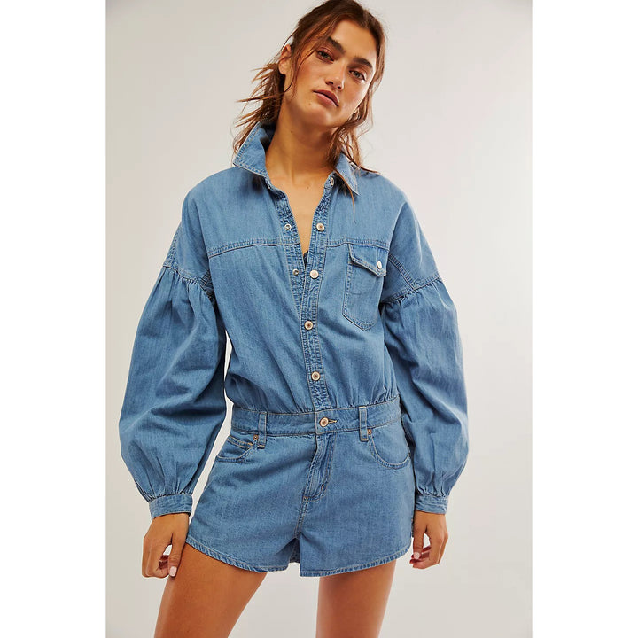 Free People We The Free Zodiac Chambray One-Piece Romper