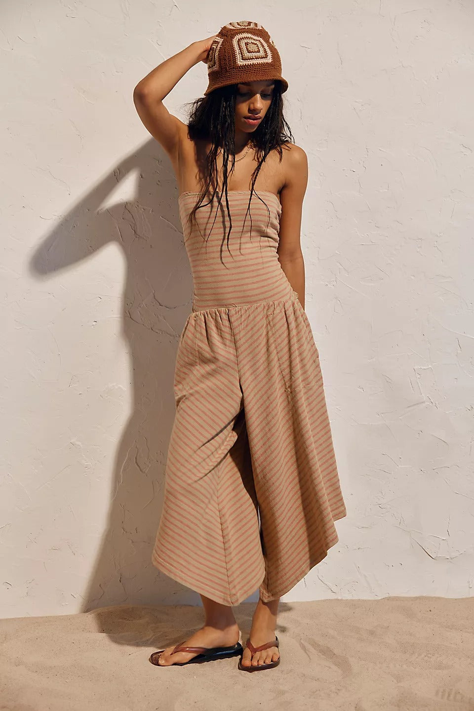 Free People Free Est Daley One-Piece Strip Tube Jumpsuit Dress