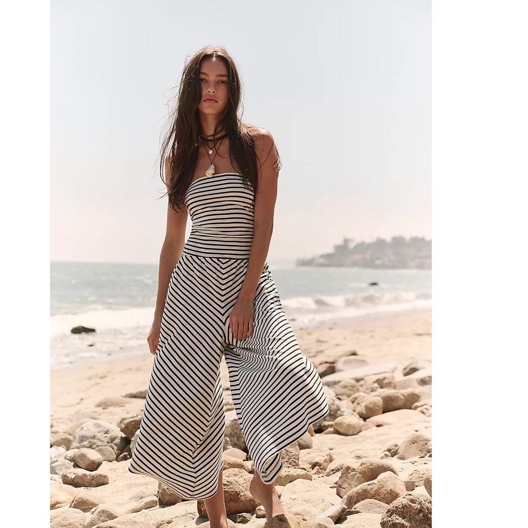 Free People Free Est Daley One-Piece Strip Tube Jumpsuit Dress