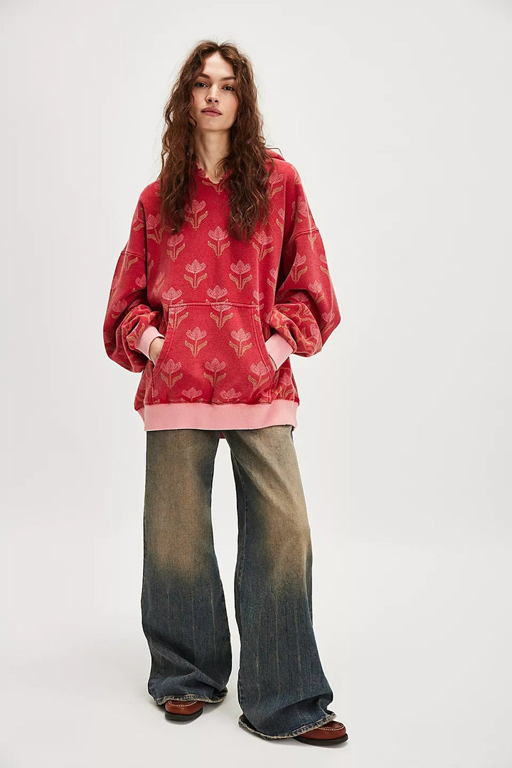 Free People We The Free It's A Vibe Print Hoodie Top