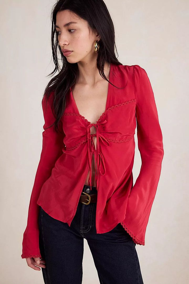 Free people Bali Ariel Tunic Tie Top