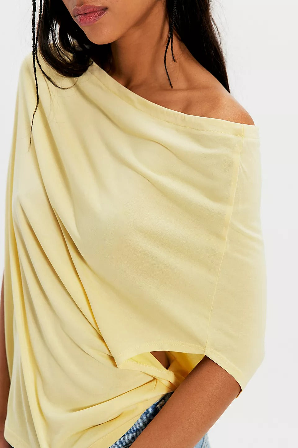 Free People Free Est Blake Off-The-Shoulder Draped Blouse Top