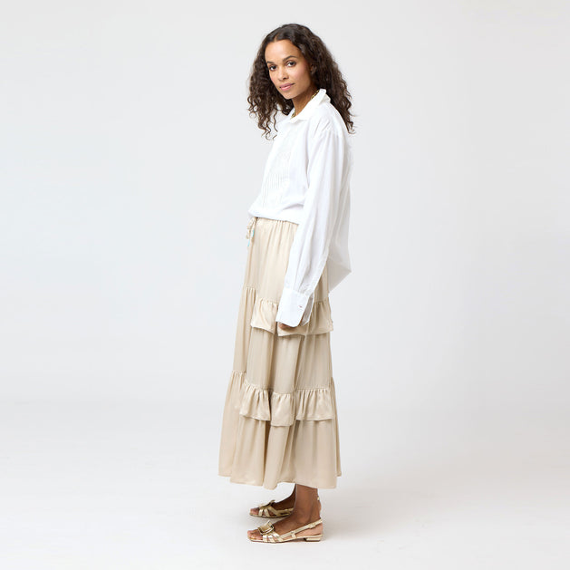 Kerri Rosenthal Athena Maxi Sandwash Silk Skirt
